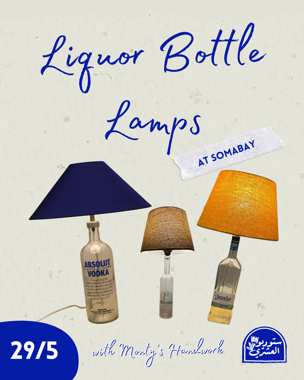 Liquor Bottle Lamps workshop at the Kaktus Beach Somabay - 29/5/2026